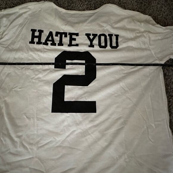 NWT “HATE U 2” white tee with black lettering - Picture 10 of 12